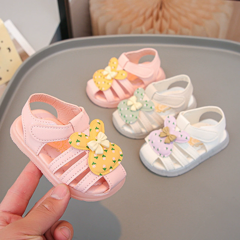 2025 новые женские сандалии с мягким освещением на подошве 0-3 года детские нескользящие кроссовки летняя корейская обувь принцессы