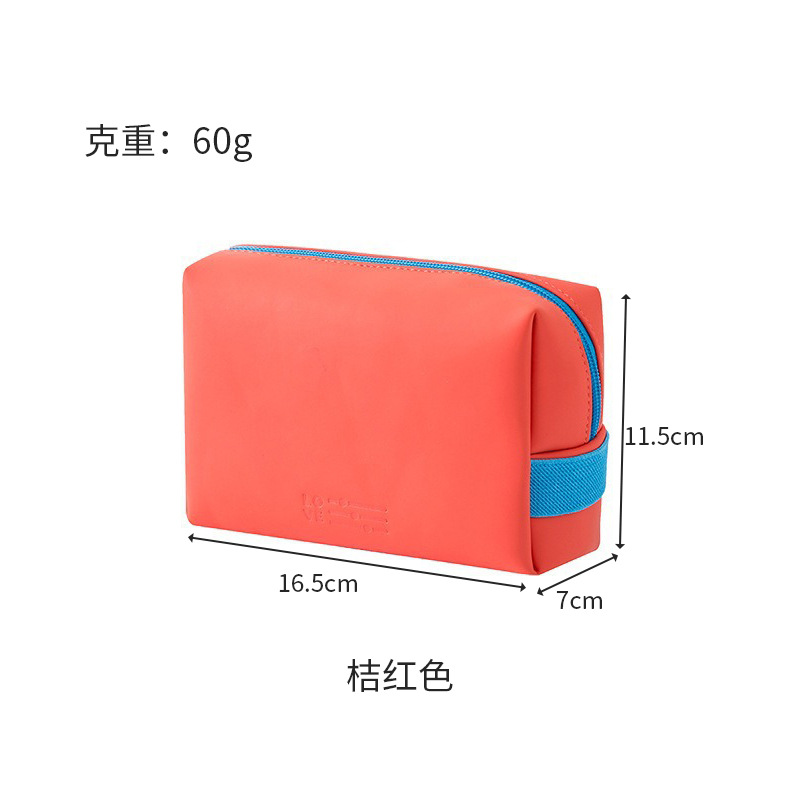 Bolsa de maquillaje bolsa de almacenamiento bolsas de bolsas de pellizco de piel pu bolsa de almacenamiento portátil simple bolsa de maquillaje plegable macarón impermeable