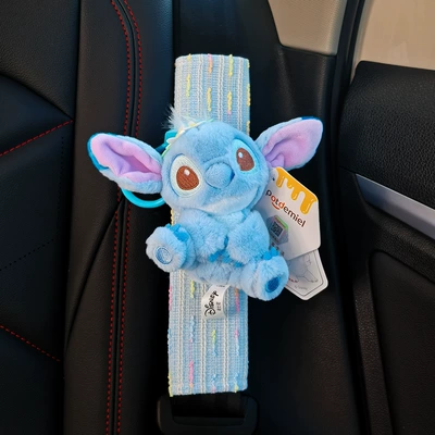 New Stitch Doll Car Seat Belt Shoulder Cover Car Decoration Anti-Stranglehold Anti-Wear Clothing Car Decoration (Seat belt shoulder pad) - stitch-dream-candy-blue-shoulder-cover