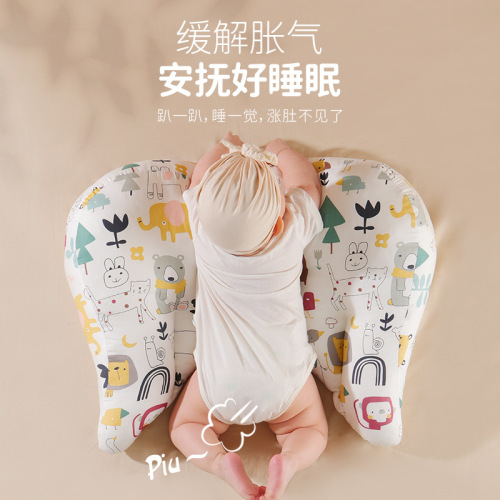 Infant pillow anti-vomiting lying-on-back pillow head-raising double-sided bean bean lying-on-back pillow breathable cooling soothing pillow factory wholesale