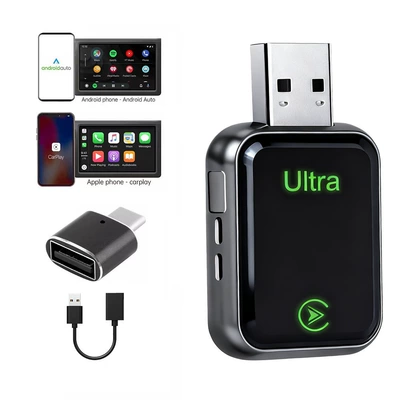 Two-In-One Adapter Car – Simsiz CarPlay və Android Auto - k7a-color-adapter-extension-cable
