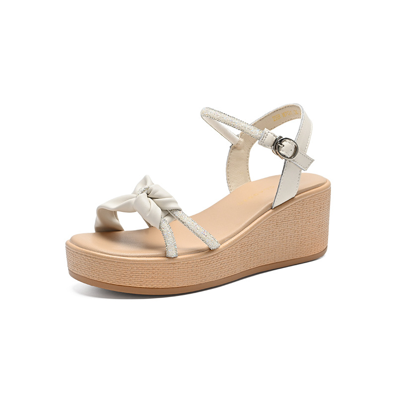 Sandal nữ đế xuồng đính đá cổ điển, tăng chiều cao, phong cách thanh lịch — M701 Hạnh