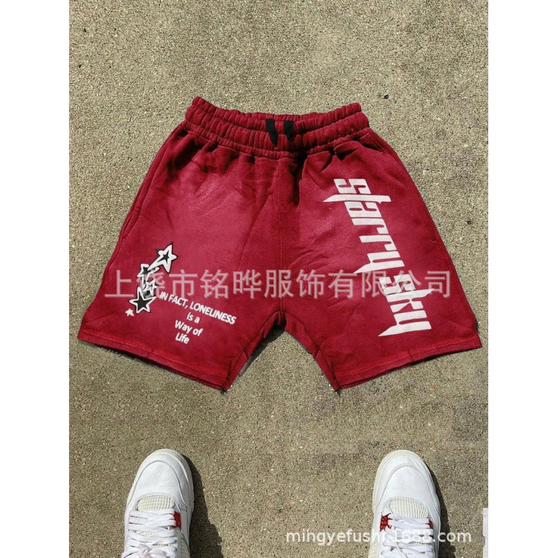 saint vintage正确版本水洗做旧短裤五分裤高街宽松裤子|undefined