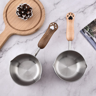 304 Walnut Cat Claw Oil Pouring Pot Hot Oil Cup Household Mini Multi-Purpose Oil Pouring Hot Milk Pot