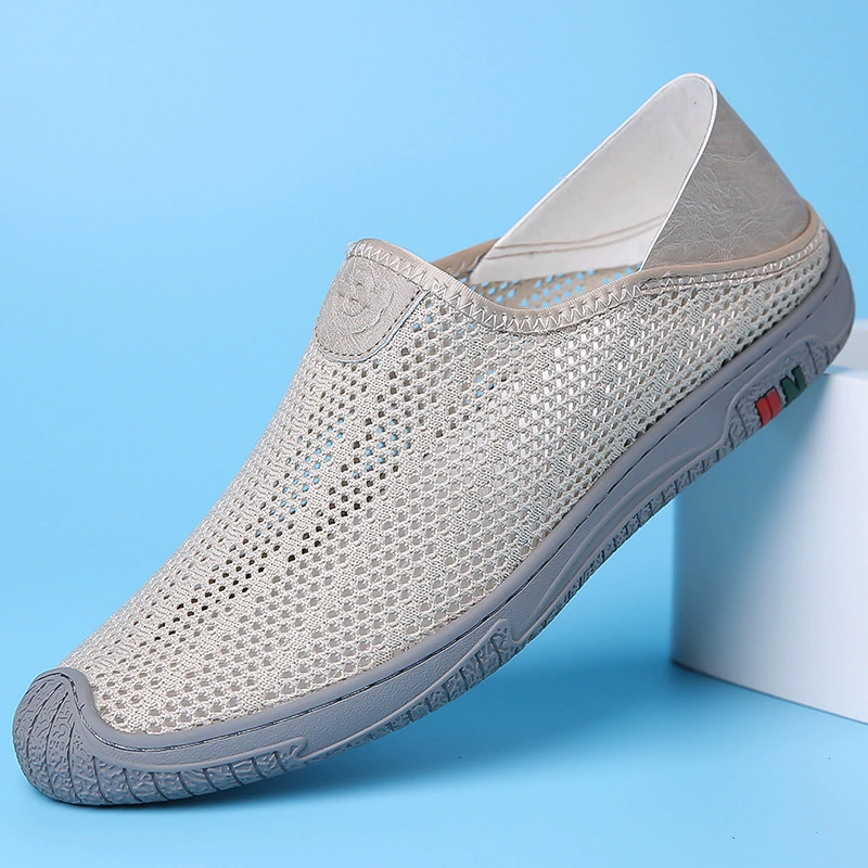 2024 летняя новая мужская Летающая тканая дышащая повседневная сетчатая обувь, мужские летающие Тканые Сандалии ручной работы онлайн, модная обувь 601