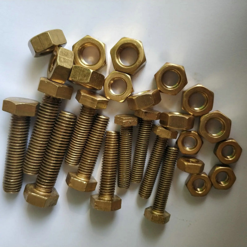 外六角黄铜螺栓紧固件 黄铜外六角螺栓 M10*20六角螺丝钉批发