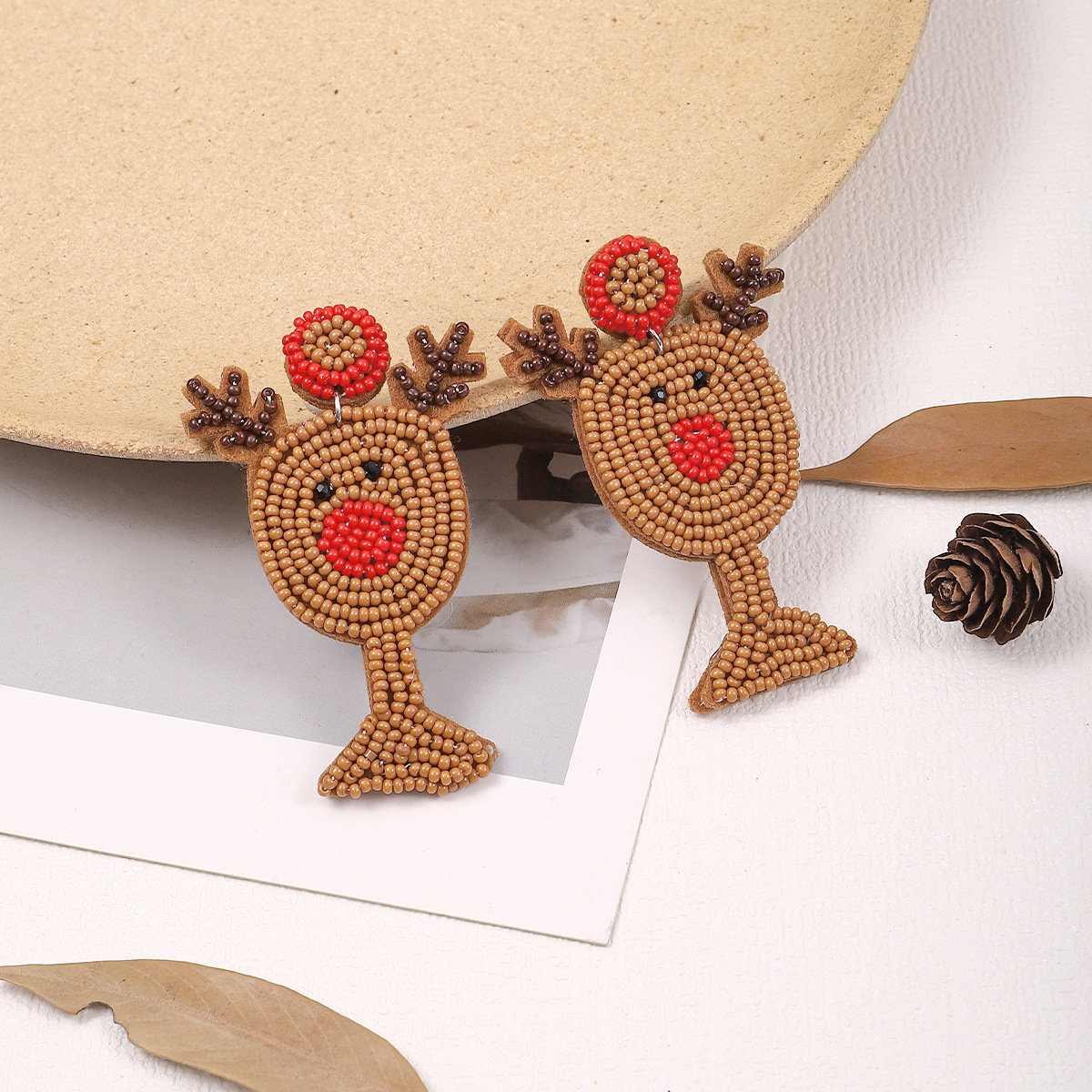 Cute Elk Seed Bead Christmas Women's Earrings 1 Pair display picture 4