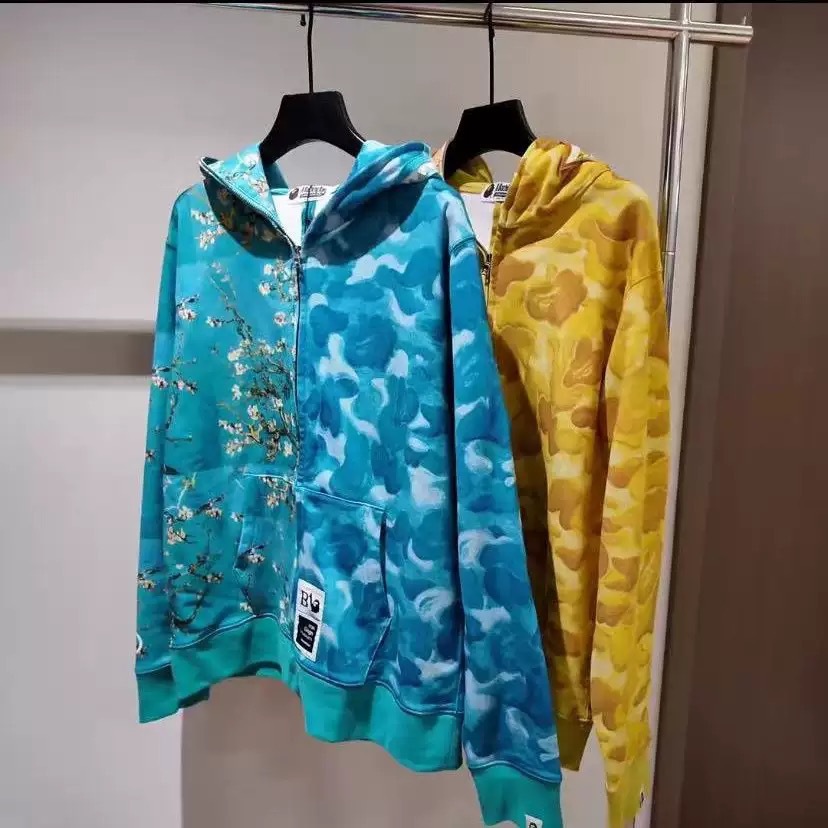 Ulgurjin Van Gog rasmasi kuz qish fleece digital bosma zipli erkak ayollar