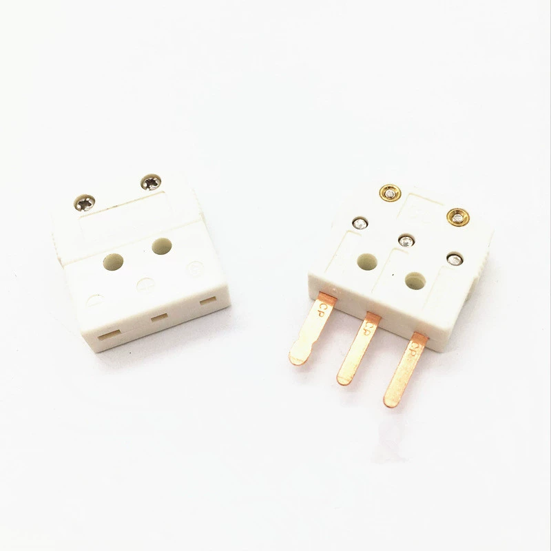 3-контактный платиновый резистивный Штекерный разъем PT100, небольшой трехжильный Плоский контактный разъем-вилка и разъем-розетка