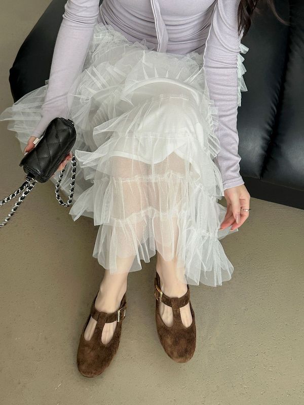 复古真皮平底浅口单鞋女2025春秋新款懒人一脚蹬丁字扣带玛丽珍鞋|undefined