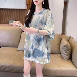 纳米丝T恤防晒夏季中长款宽松透气薄上衣女