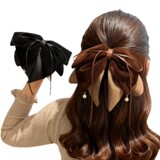 Демисезонный хвостик с бантиком, изысканная заколка-крабик, заколка для волос, аксессуар для волос, изысканный стиль