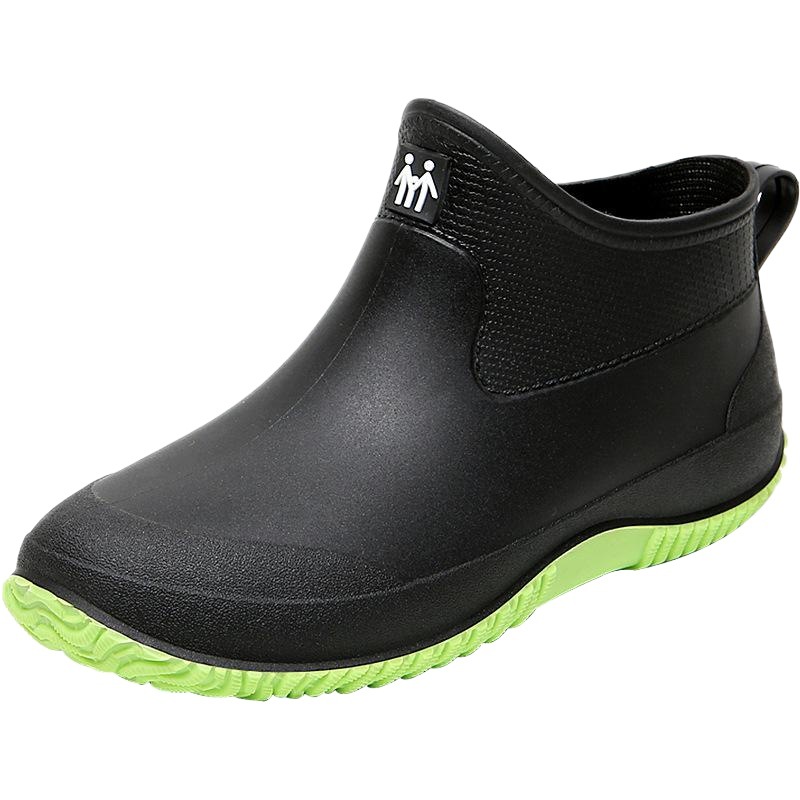 Rain boots men's warm plus velvet short tube rain boots kitchen anti-slip shoes low-top outdoor car wash waterproof shoes factory direct sales