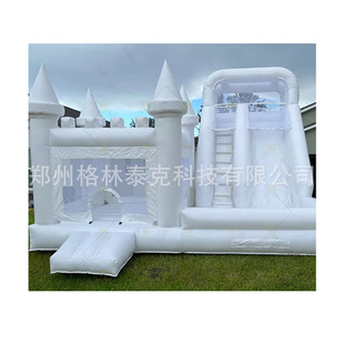 Custom white inflatable wedding castle trampoline castle wedding jumping bed tent white marriage proposal amusement photography props