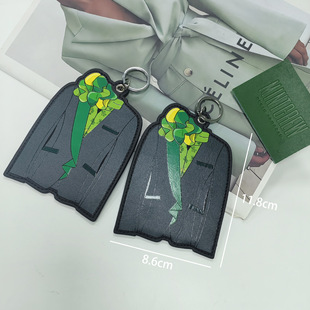 Manufacturer Luggage Tag Leather Boarding Tag Green Irregular Printed Luggage Tag Pendant Card Bag Leather Tag