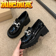 【B-138-7】太った足の広い足の女性靴英倫jkの小さい靴の厚い底に太って大きいサイズの本革の楽福をプラスします。