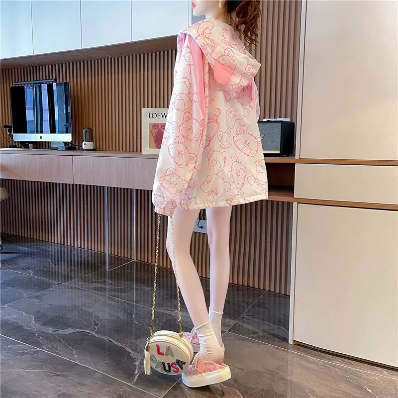 YS8100 полиэстер, летняя новая свободная повседневная солнцезащитная куртка-кардиган с капюшоном, женская модная куртка