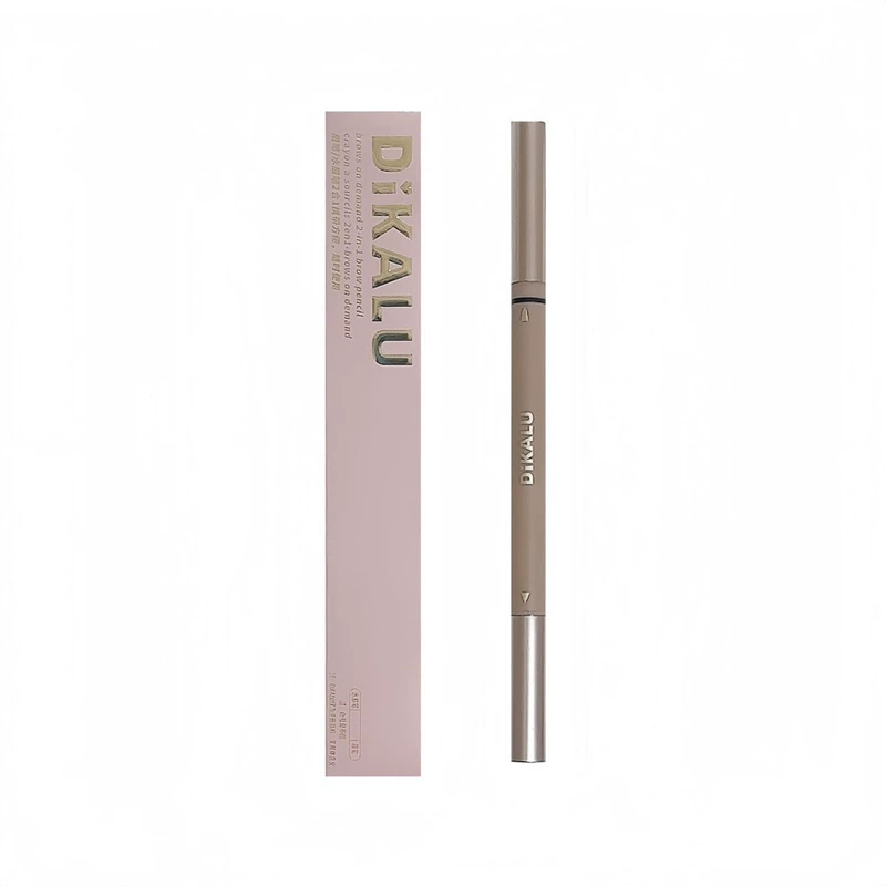 Double-sided three dimensional waterproof eyebrow pencil, 2 in 1, long-term effect, no smudge