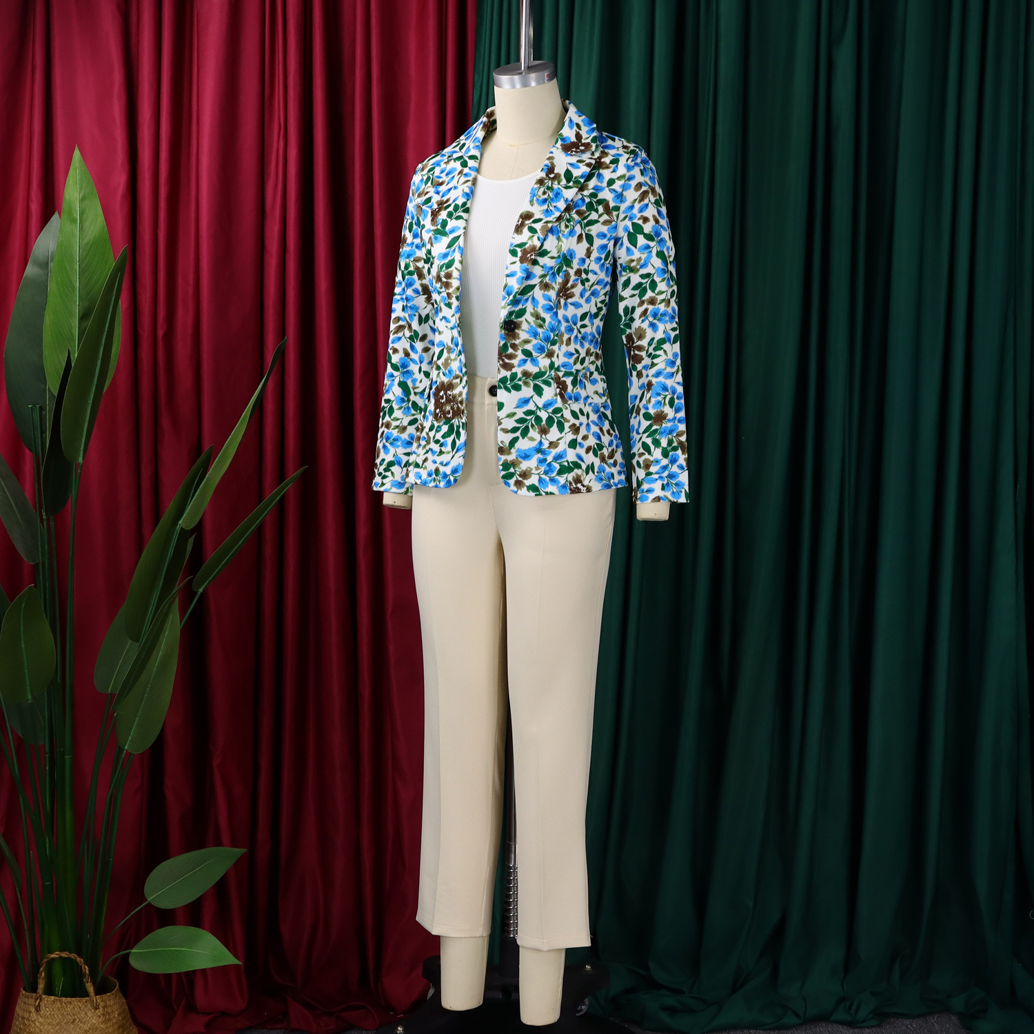 Women's Clothing Women's Fashion Printed Suit Jacket And Slim Fit Pants Two Piece Casual African Style Clothing Set_ecoleips.com