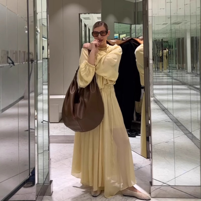 2025夏季跨境速卖通欧美舒适休闲百搭V领系带收腰荷叶边雪纺衬衫