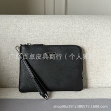 P家真皮小号手拿包十字纹牛皮简约手腕新款男士商务手包2nh024