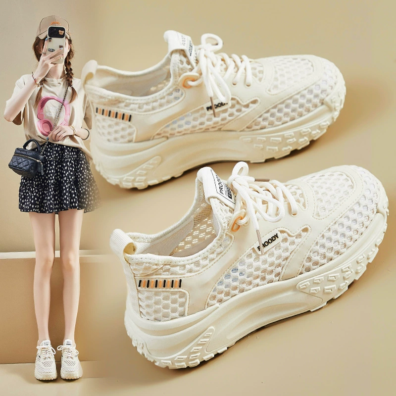Running shoes for women students 2025 new summer daddy women's shoes mesh breathable lightweight soft sole shock-absorbing sports shoes