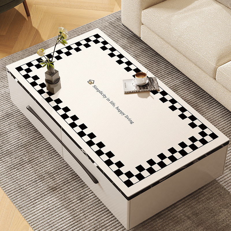 Estera de mesa de cuero lavable impermeable a prueba de aceite anti-escaldadura estera de escritorio mesa de café mantel Luz de lujo de alto grado sala de estar mantel