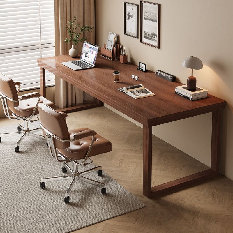 Solid Wood Core Double Computer Desk, Desktop Home Study Desk, Long Study Table, Gaming Large Board Office Desk, Workbench Solid Wood Core Double Computer Desk, Desktop Home Study Desk, Long Study Table, Gaming Large Board Office Desk, Workbench