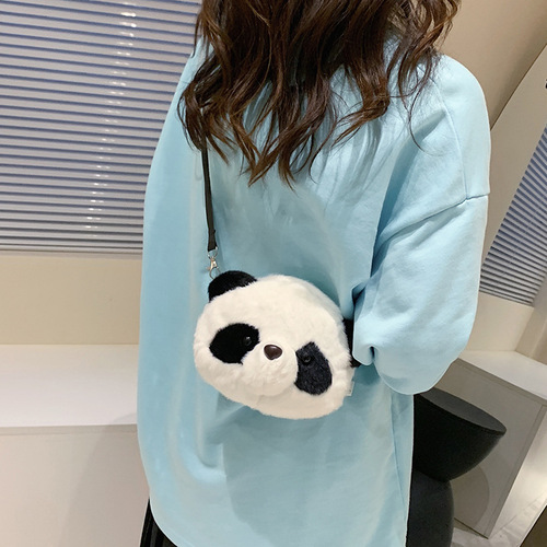 New fashionable Korean style cute panda shoulder bag girly trendy student casual small bag crossbody bag trendy