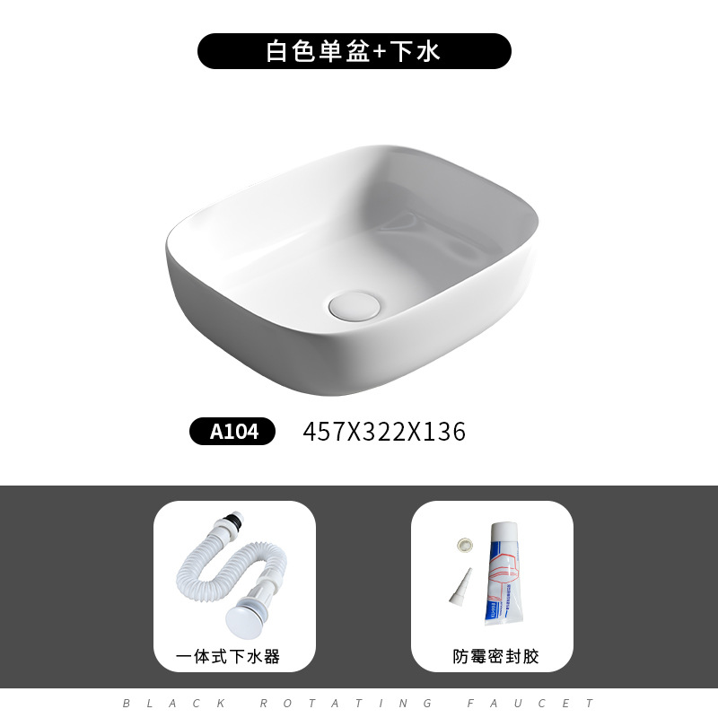 Mesa nórdica cuenca sola cuenca del hogar lavabo de cerámica Mesa cuenca baño cuadrado lavabo balcón lavabo