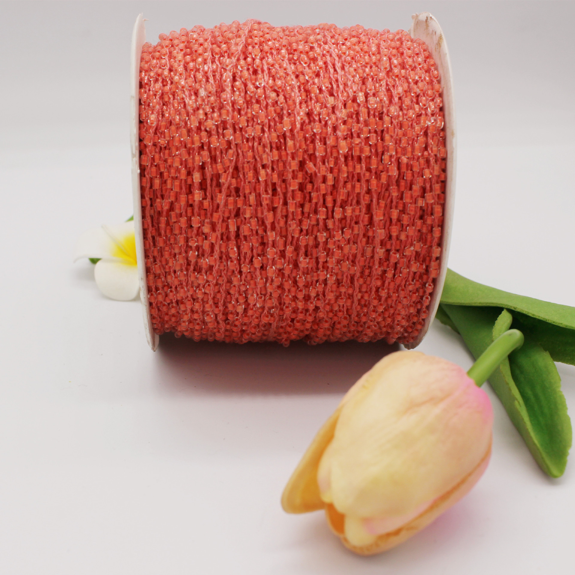 纺织辅料连线玻璃珠  绣花机  连线珠 玻璃珠绳批发