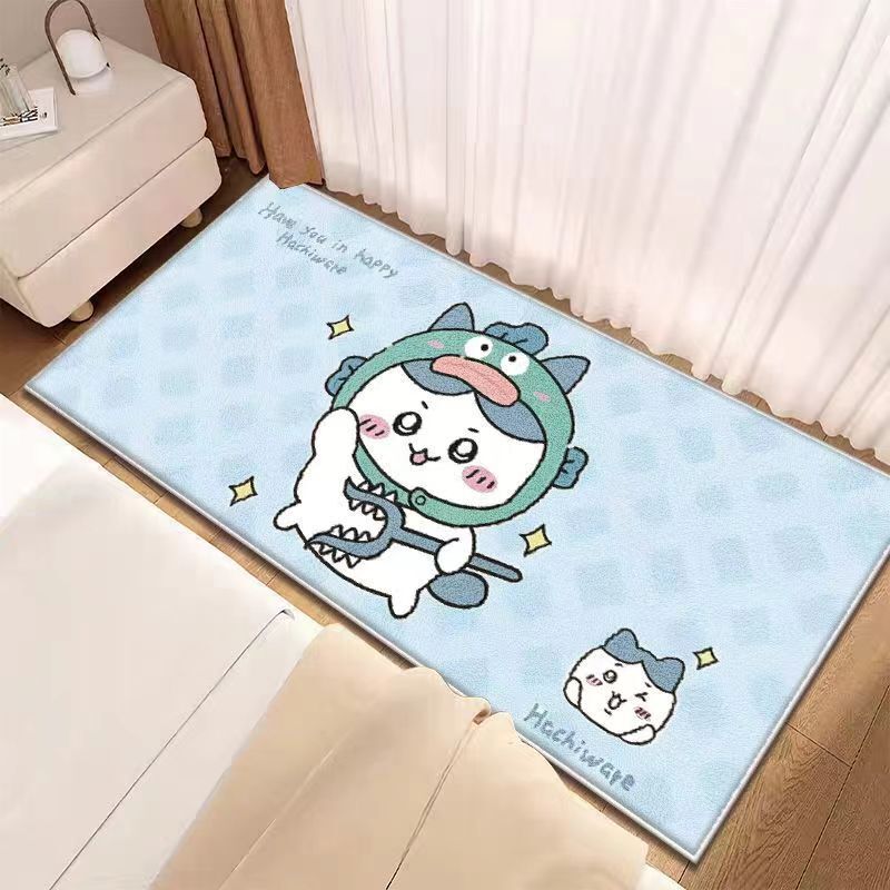 模造カシミヤカーペット、寝室のベッドサイドブランケット、かわいい漫画の厚みのある柔らかいカーペット、リビングルームの汚れにくいお手入れが簡単なコーヒーテーブルブランケット|undefined