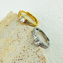 韓版星願滿鑽鋯石戒指女輕奢小眾設計金色食指戒精致百搭超閃指環