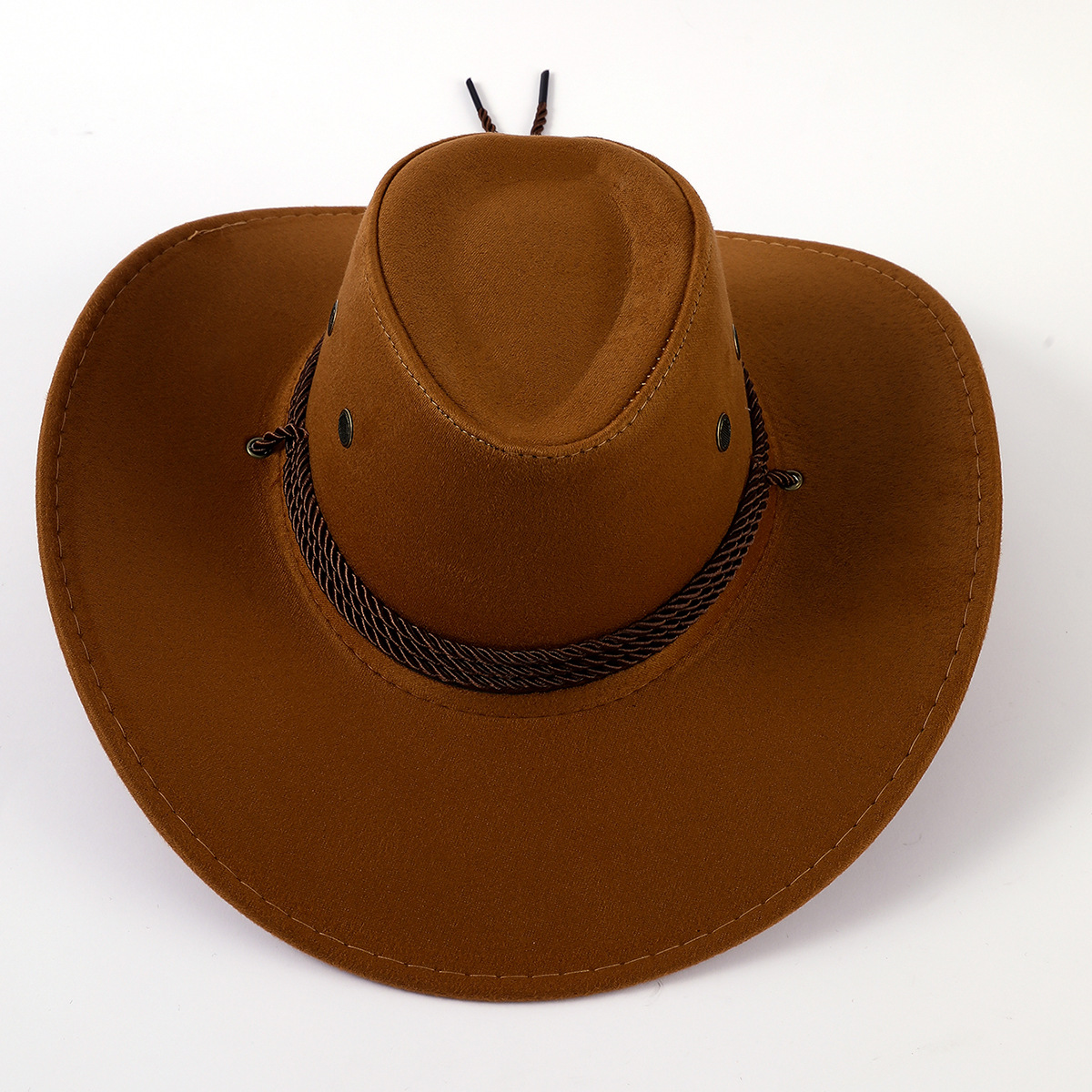 Sombrero para el sol de los hombres del verano borde grande sombrero de vaquero occidental sombrero de montar al aire libre sombrero de imitación de cuero sombrero fresco image 4