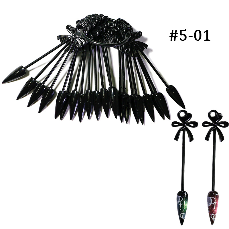 Placa de color de pantalla ZF 24 piezas de práctica de uñas pieza punta de uñas forma de abanico en forma de arco de flores tablero de exhibición de arte de uñas tarjeta de color