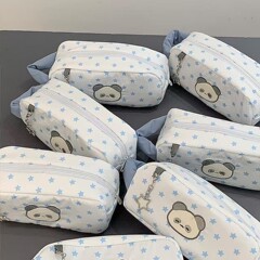 Xiaohongshu 同じスタイルのスターペンバッグブルーグリーン学生シンプルでかわいいインデスクトップ文具収納袋女性用