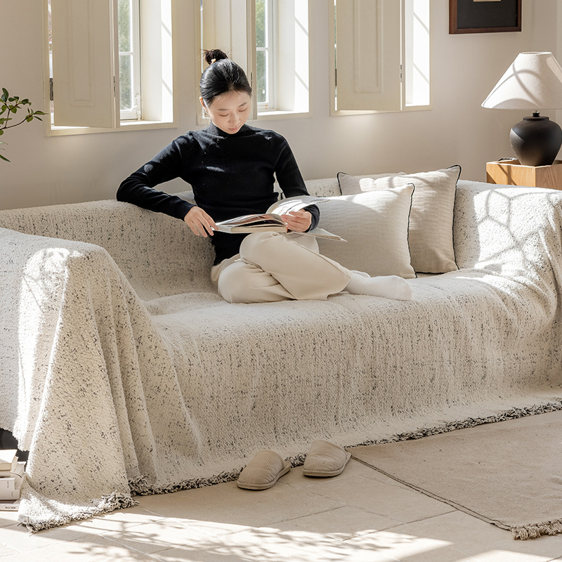 2024 nueva toalla de sofá de cuatro estaciones anti-gato universal rascar sensación de alto nivel de toda la cubierta de tela de sofá cubierta de manta de envoltura
