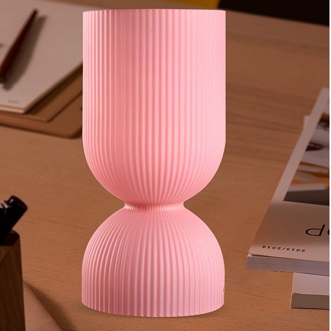 Vaso de vidrio de champán flor de lámpara de escritorio decoración del dormitorio luces de atmósfera luminosa luminosa luminosa portátil de noche led