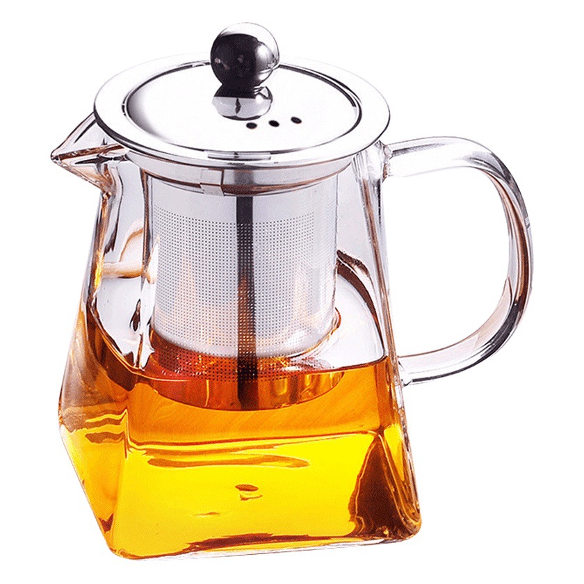 Tetera de burbujas, tetera de vidrio, engrosamiento, resistencia a altas temperaturas, separación de té doméstico, filtro de acero inoxidable, juego de té al por mayor