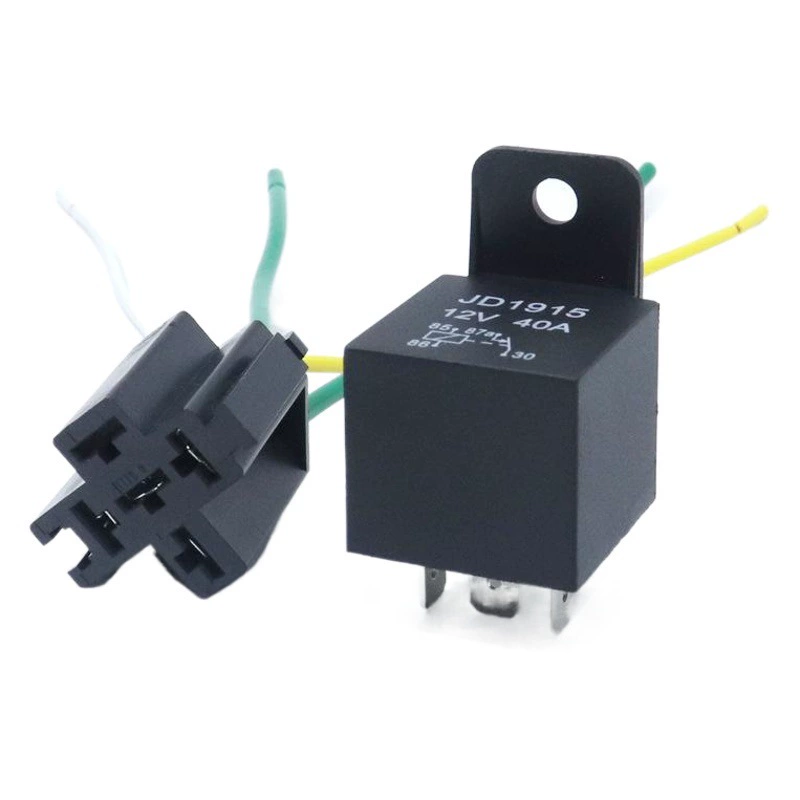 40A12V24VJD1915 четырехконтактный нормально закрытое пластиковое монтажное отверстие с проводным гнездом автомобильное реле