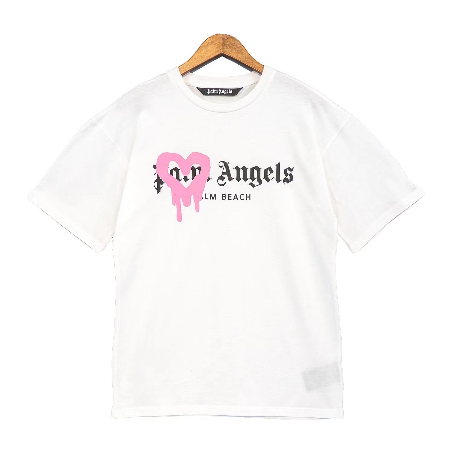 Palm Angels Palm Beach T-shirt Spray Heart White