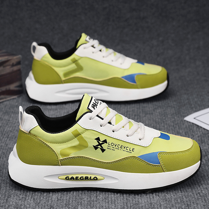 Zapatos de hombre 2025 nueva tendencia de primavera todo fósforo resistente al desgaste deportes zapatos casuales zapatos ligeros de suela blanda para hombre