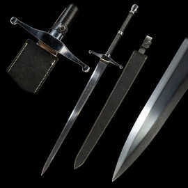 外贸批发西洋骑士剑COS道具不锈钢欧剑双手剑一体长剑兵器未开刃