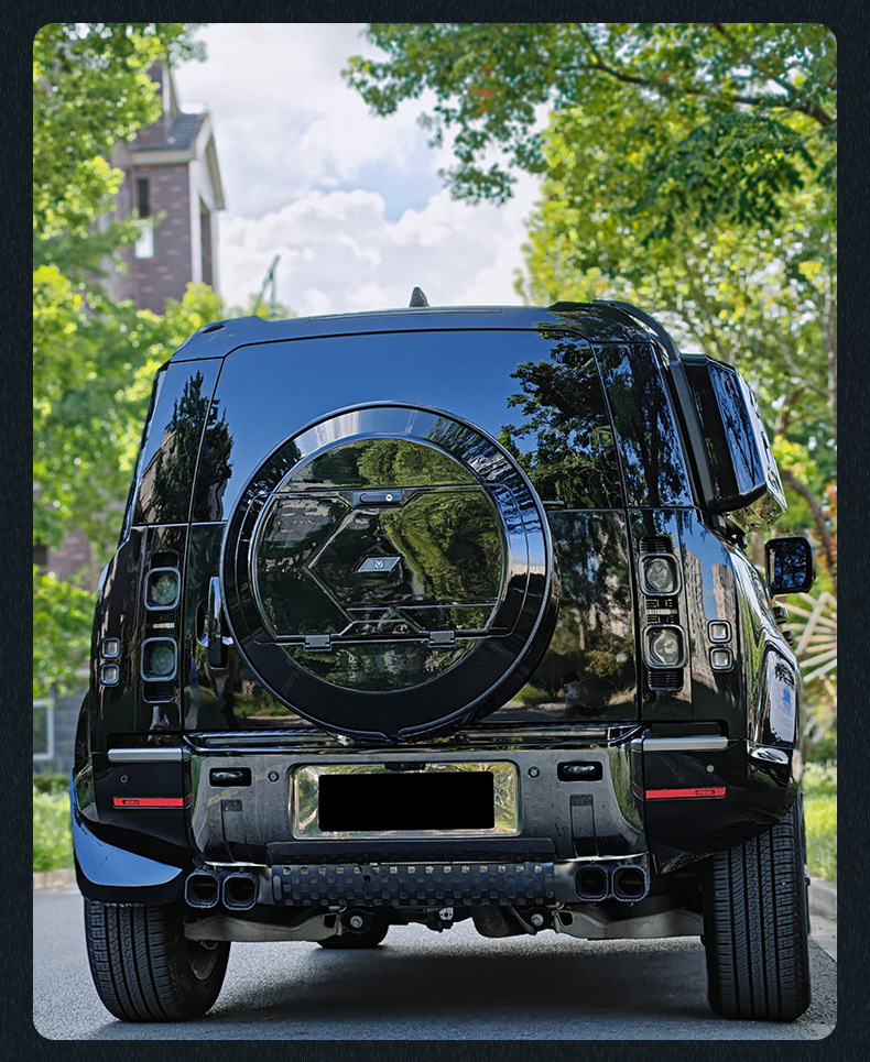 Suitable for the New Land Rover Defender Spare Tire Cover 90/110/130 Rear Tailgate All Black Spare Tire Cover Spare Tire Shell Modification