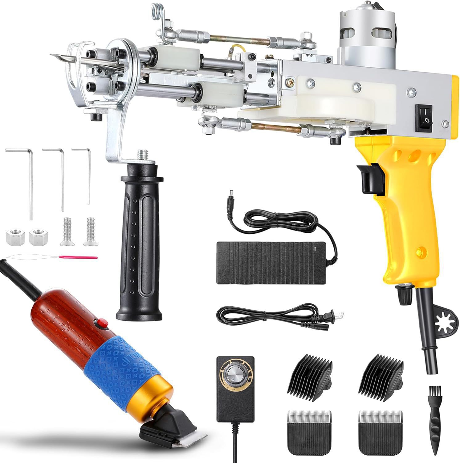 Pistola de Tufting Eléctrica 2 en 1 Portátil para Tejer Alfombras