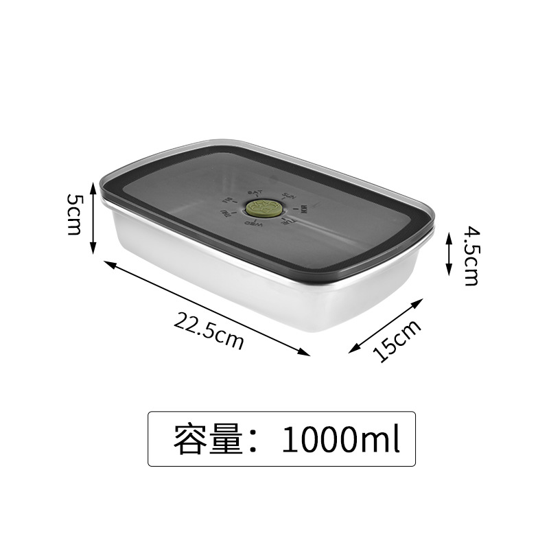Caja de almacenamiento fresco de acero inoxidable 304 Caja de almacenamiento de cocina de grado alimenticio Refrigerador Caja de almacenamiento fresco de alimentos Caja de almuerzo de picnic al aire libre