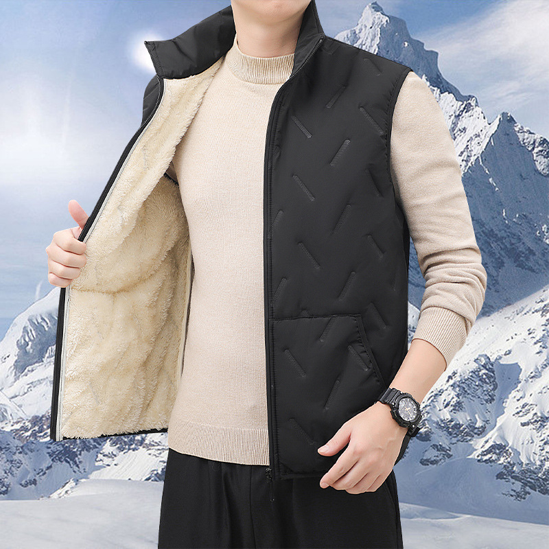 Ropa de invierno de hombre chaleco de ultrasonido herramienta de caballo collar hombre espeso deporte al aire libre comercio exterior chaleco de cashmere
