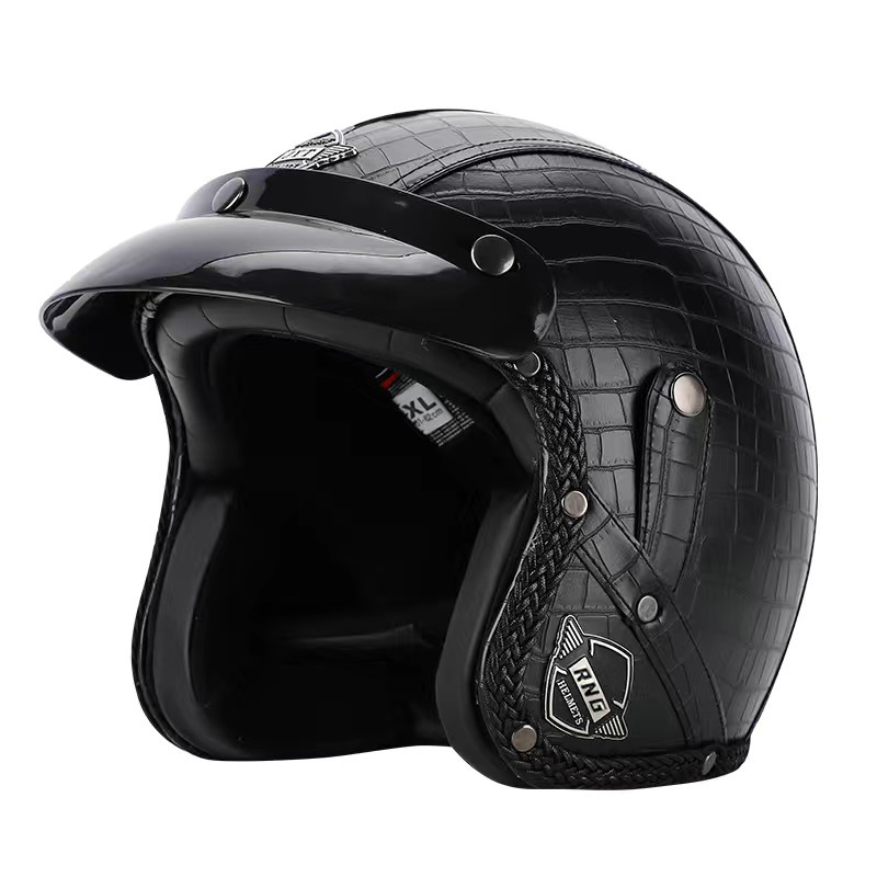 [Personalización] Casco retro transfronterizo personalizado casco de motocicleta de crucero casco de coche eléctrico cuatro estaciones unisex