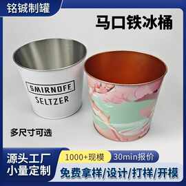 新款镀锌铁冰桶酒吧夜店手提装冰啤酒桶圣诞装饰糖果零食马口铁桶