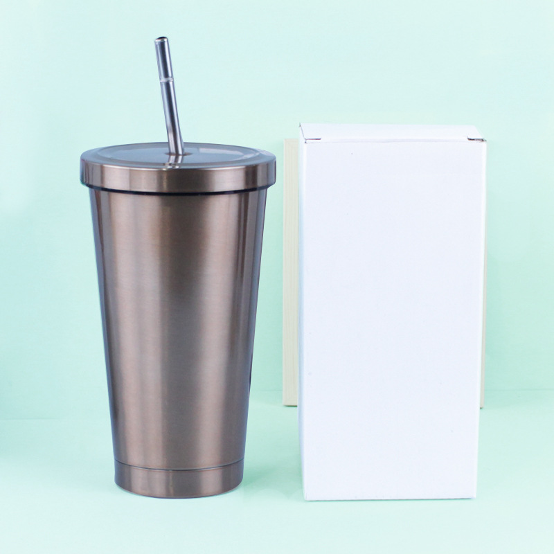 El comercio exterior de acero inoxidable 304 taza de paja transfronteriza de gran capacidad de vacío taza de café portátil taza de vacío del coche regalo